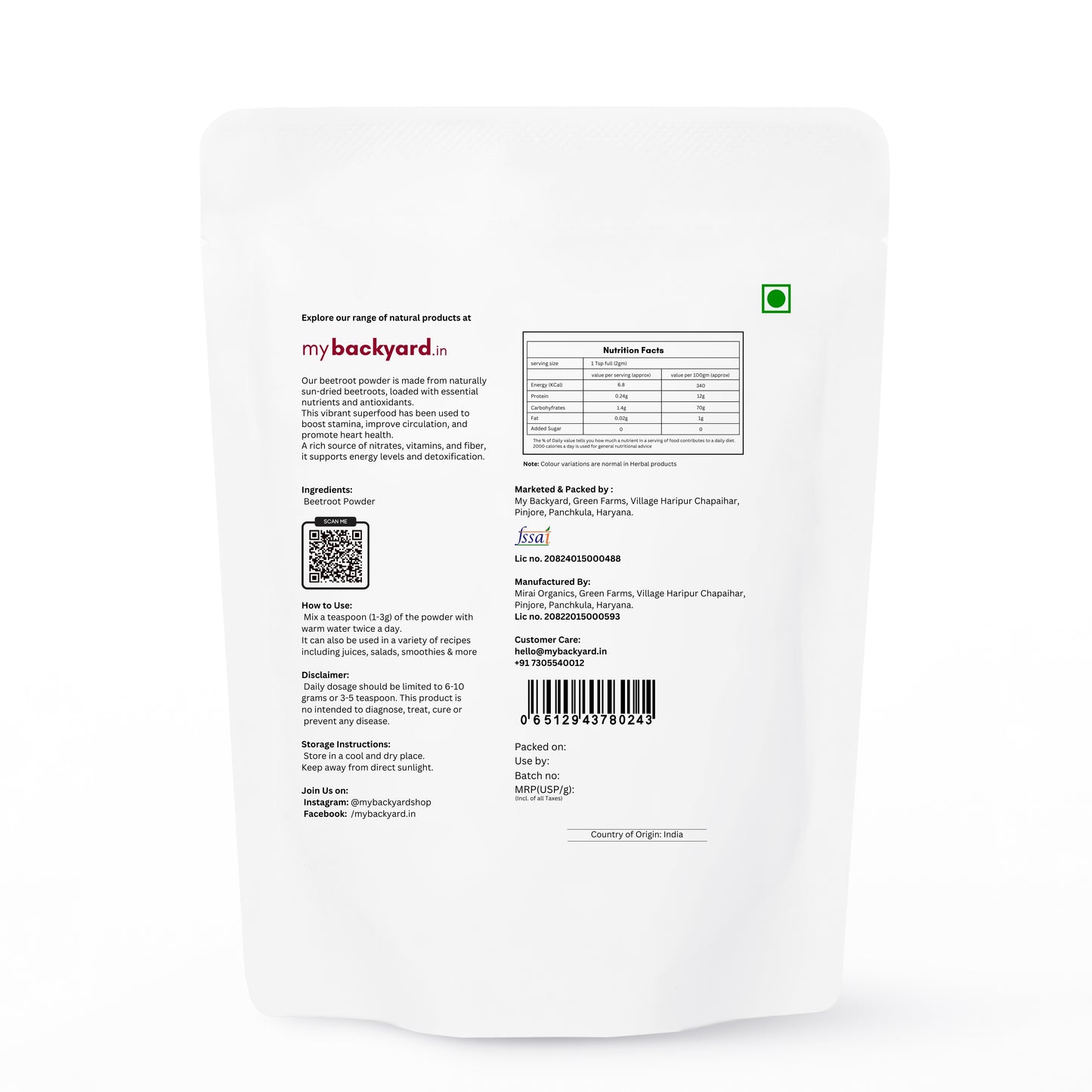 Dried Beetroot Powder