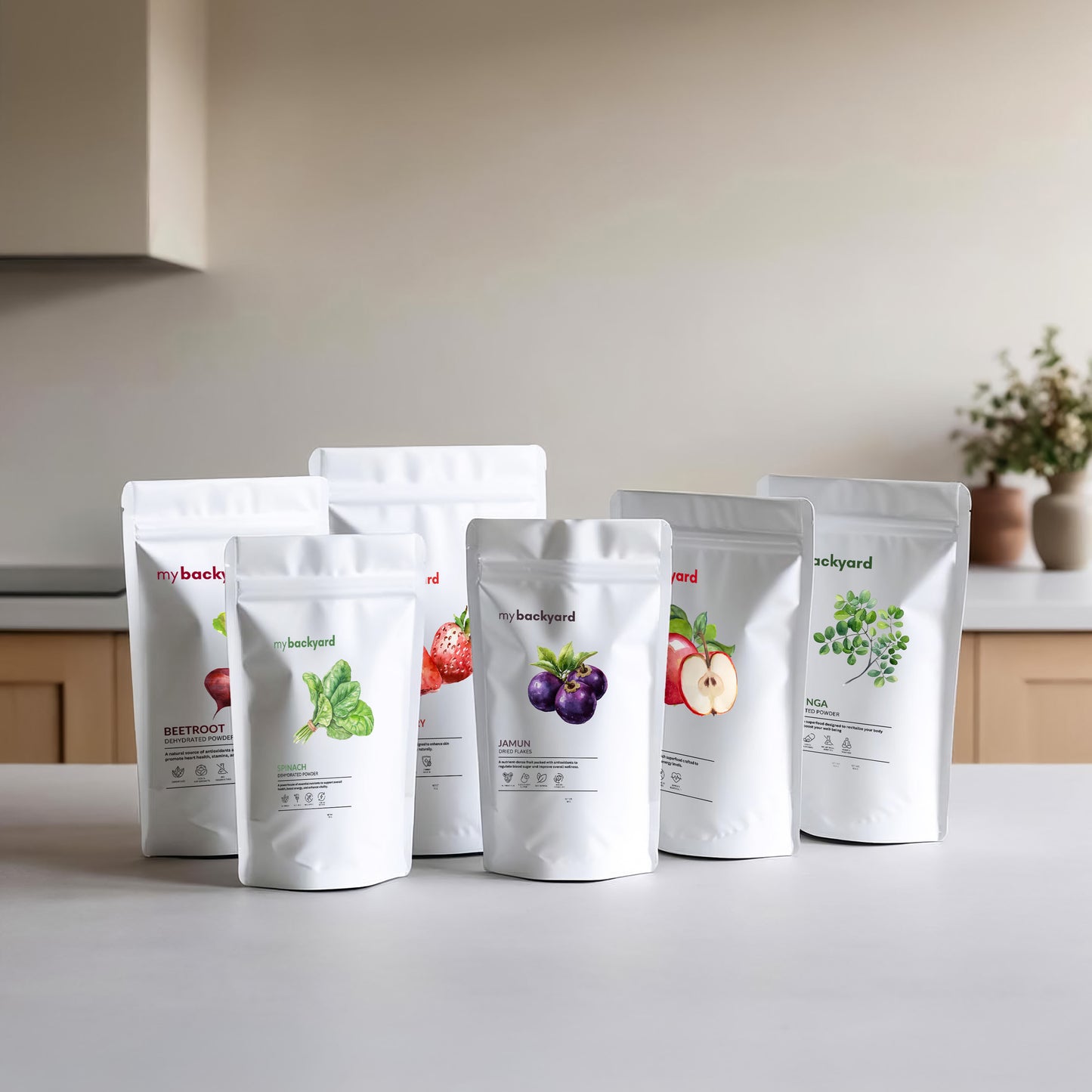 Wholesome Goodness Sampler (Six Natural Powders & Flakes — Roots, Greens & Fruits in One)